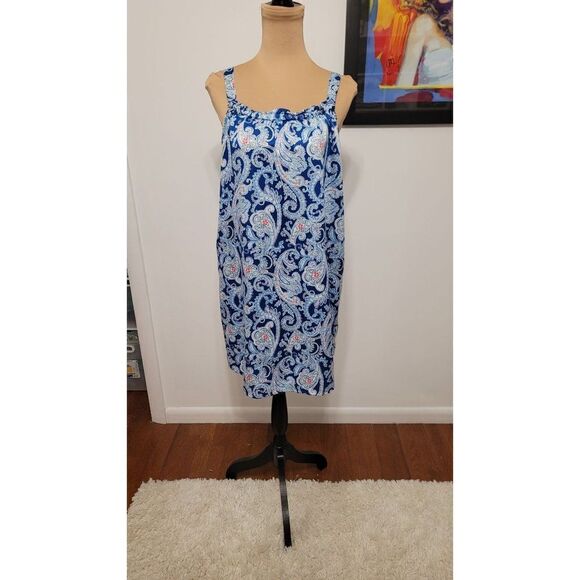 Lauren Ralph Lauren Blue Jacquard Print Yoke Style Summer Dress X-Small - Picture 1 of 6